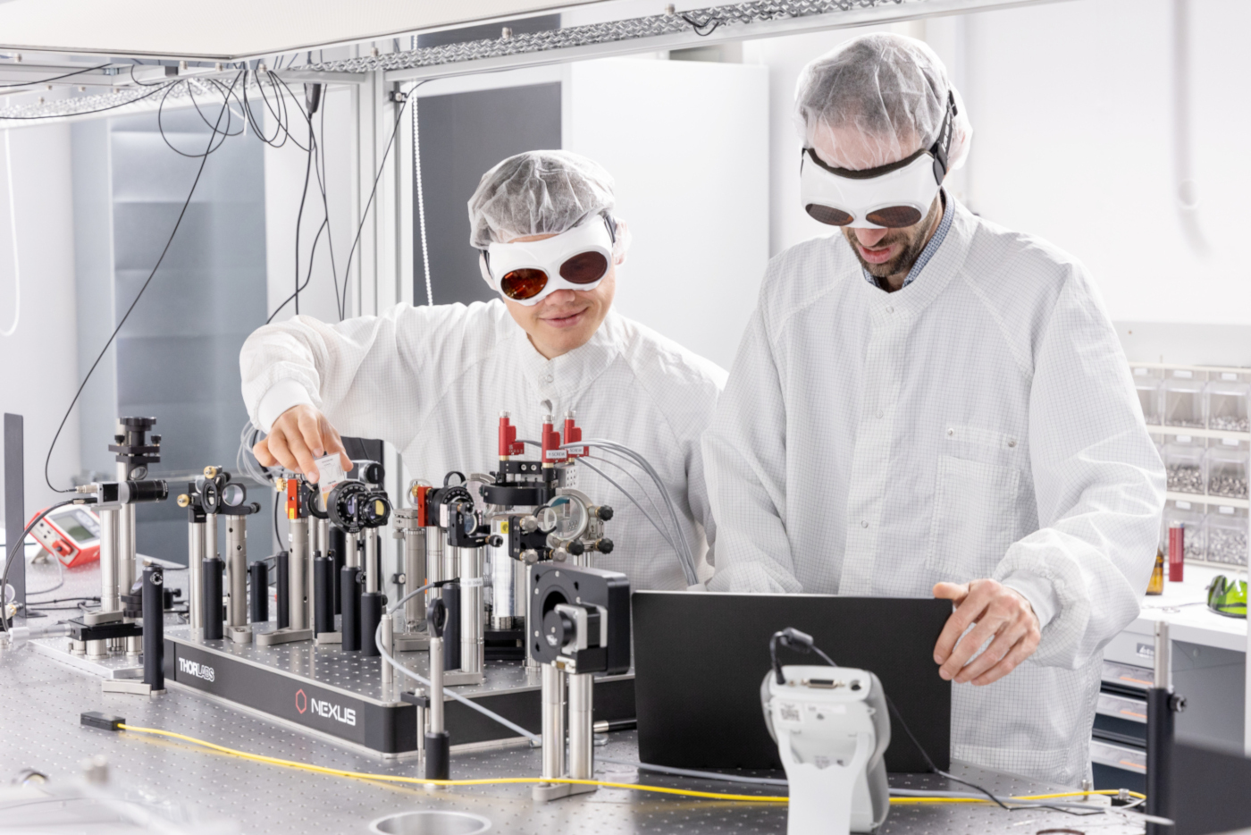 Lasers deflected using air